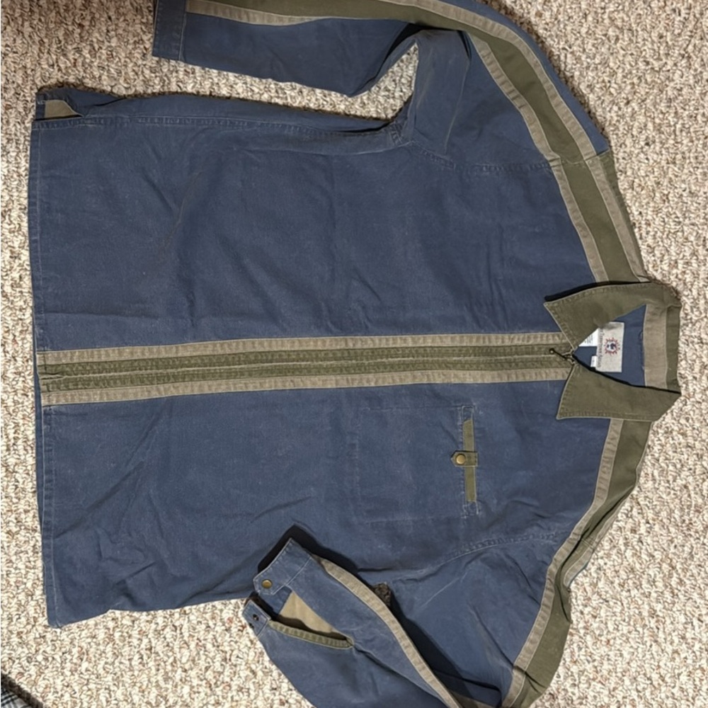 Blue and Olive Zip-Up Jacket